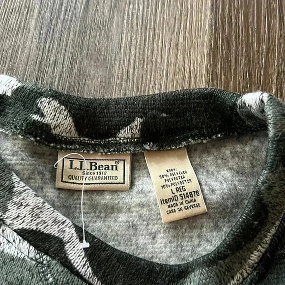(27)NWOT LL BEAN  camo sweater - Picture 4 of 4